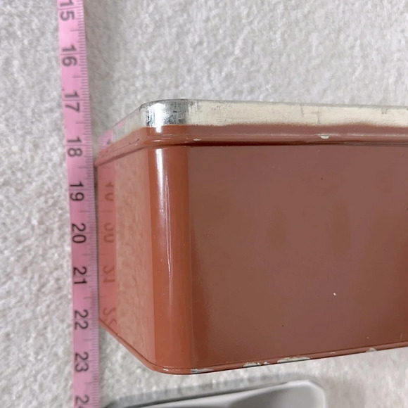 Vintage Brentwood Brown Painted Metal Small Tea Canister With Lid - Picture 10 of 10